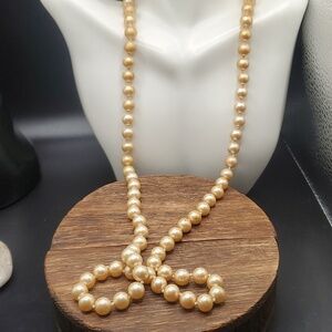 N2735‎ hand tied coated antique pearl necklace